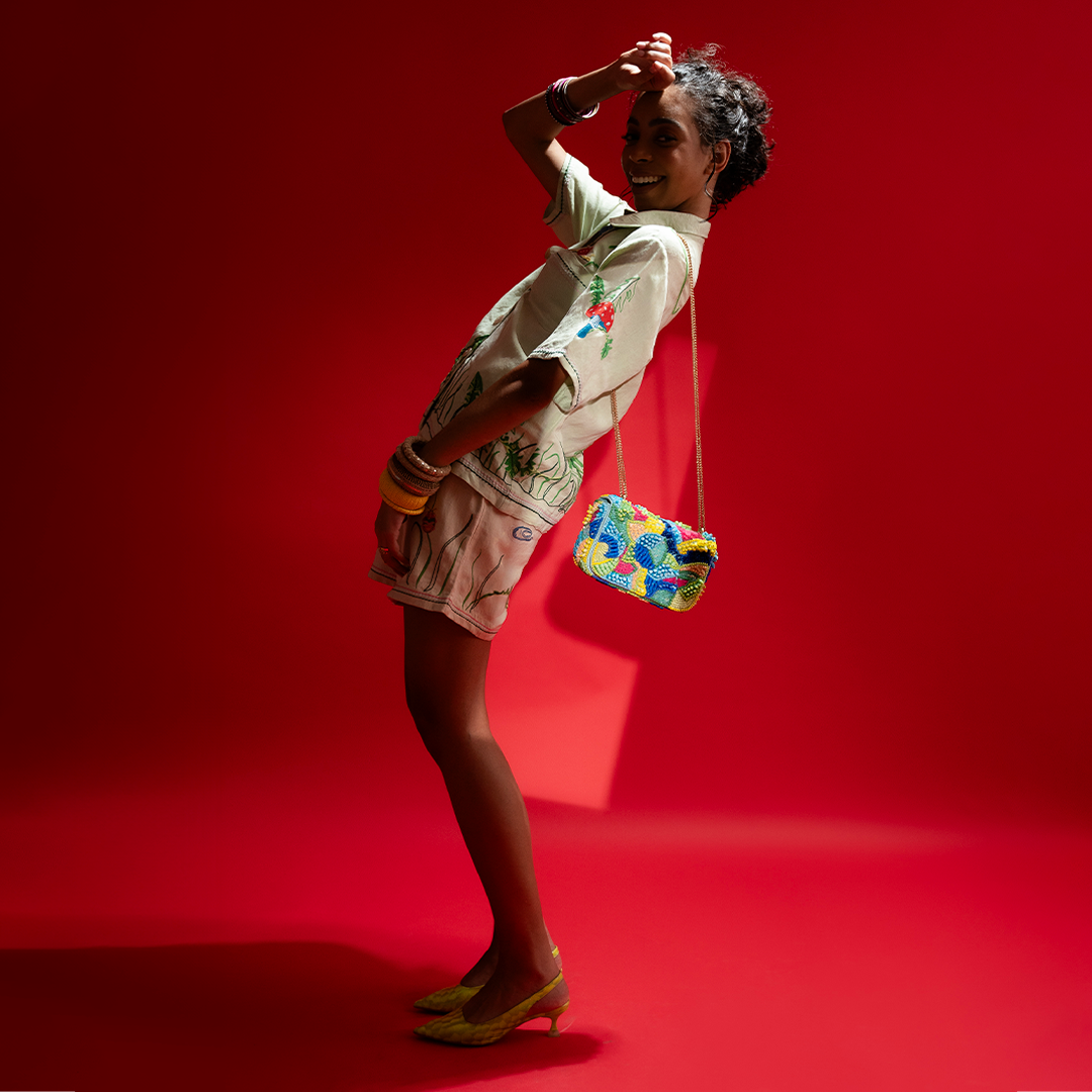 Vibrant Bloom Mosaic Bag