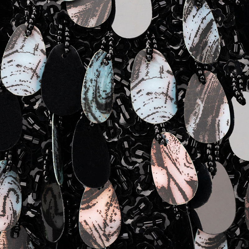 Noir Eclipse Sequin Hobo Bag