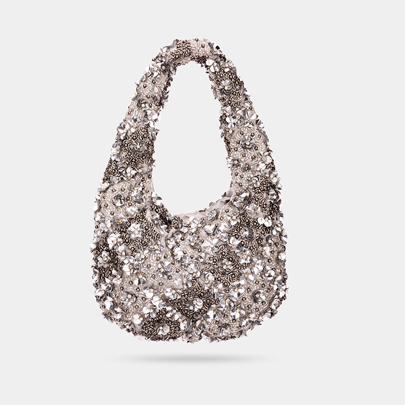 Silver Stardust Hobo Bag